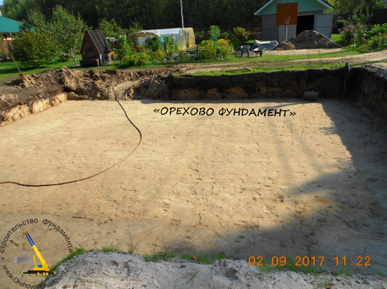Песчаная подушка под фундамент