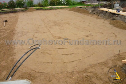 Устройство песчаной подушки под плитный фундамент